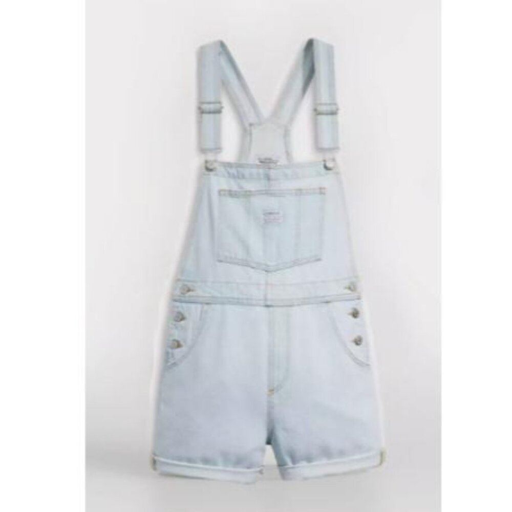 Levi's Women's Denim Shortalls Size XS Light Wash Vintage Style Short